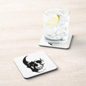 Dessous-de-verre Crâne - Noir & Blanc Métal Imaginaire Art (Côté Droit)