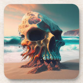 Dessous-de-verre Crâne sur la plage (Devant)