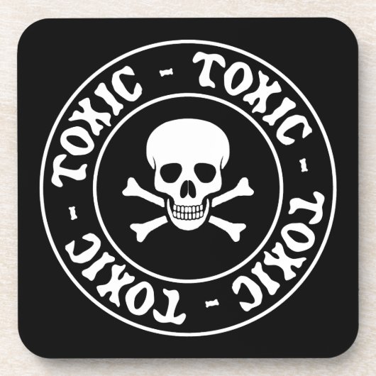 Dessous-de-verre Crâne toxique et os croisés (Devant)