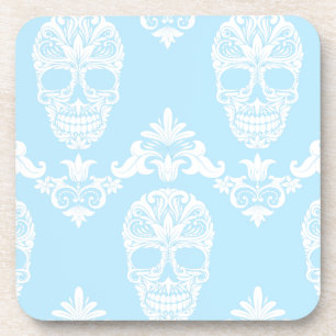 Dessous-de-verre crâne victorien bleu
