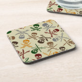 Dessous-de-verre Crânes de pirate avec les épées croisées (Côté gauche)