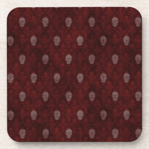 Dessous-de-verre Crânes victoriens tombés Rouge