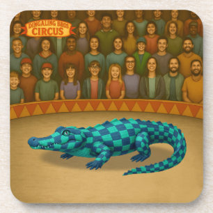 Dessous-de-verre Crawford, crocodile de cirque peint
