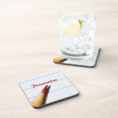 Dessous-de-verre Crayon De L'Enseignant Rouge Sur Papier Linqué Ave (Côté Droit)