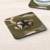 Dessous-de-verre Crayon étoile Vintage sur Camouflage (Côté gauche)