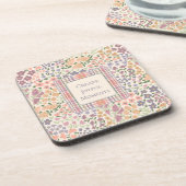 Dessous-de-verre Create Joyful Moments Floral Plaid Coaster Set (Côté gauche)