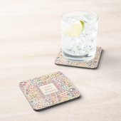 Dessous-de-verre Create Joyful Moments Floral Plaid Coaster Set (Côté Droit)