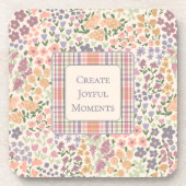 Dessous-de-verre Create Joyful Moments Floral Plaid Coaster Set (Devant)