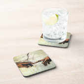 Dessous-de-verre Création d'Adam - Mains Michelangelo 1475 - 1564 (Côté Droit)