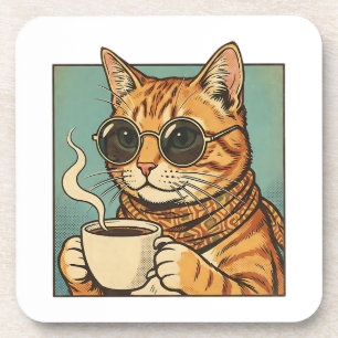 Dessous-de-verre Création de style rétro pour les amateurs de chats