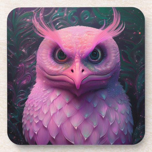 Dessous-de-verre Créature hybride Murloc/Chouette rose (Devant)