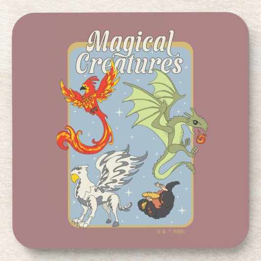 Dessous-de-verre Créatures Magiques Graphisme Vintage (Devant)