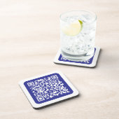 Dessous-de-verre Créer un code QR analysable | Bleu foncé modifiabl (Côté Droit)