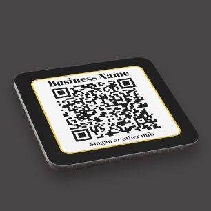 Dessous-de-verre Créez votre propre code QR Bordure noire blanche