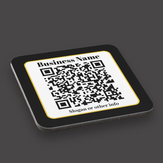 Dessous-de-verre Créez votre propre code QR | Bordure noire blanche