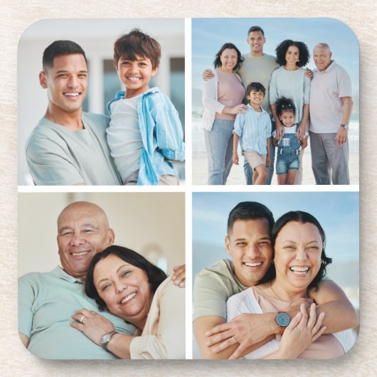 Dessous-de-verre Créez votre propre collage de 4 photos (Devant)