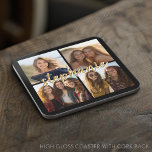Dessous-de-verre Créez votre propre collection de photos 4 - Nom du<br><div class="desc">Utilisez jusqu'à quatre photos de téléphone carré ou selfie pour créer un cadeau unique et personnel. Ou vous pouvez garder le chiot hipster et faire un gardien branché. Si vous avez besoin d'ajuster les images,  cliquez sur l'outil personnaliser pour apporter des modifications.</div>
