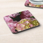 Dessous-de-verre Crème rose Hydrangeas jaune rose vert floral (Côté gauche)