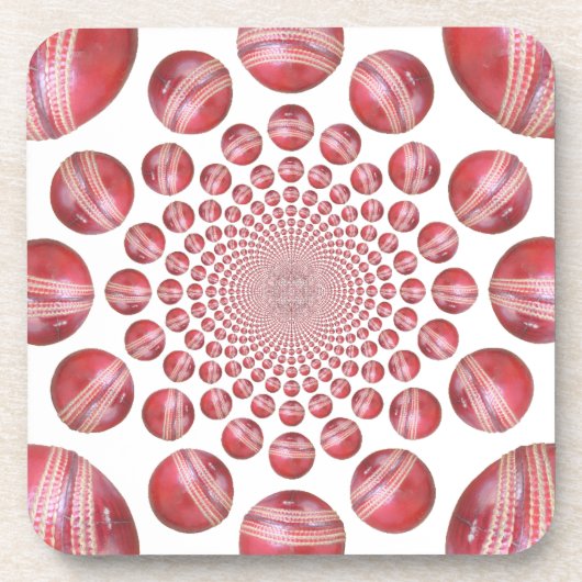 Dessous-de-verre Crimson Vortex : Belle Balle de Cricket Rouge (Devant)