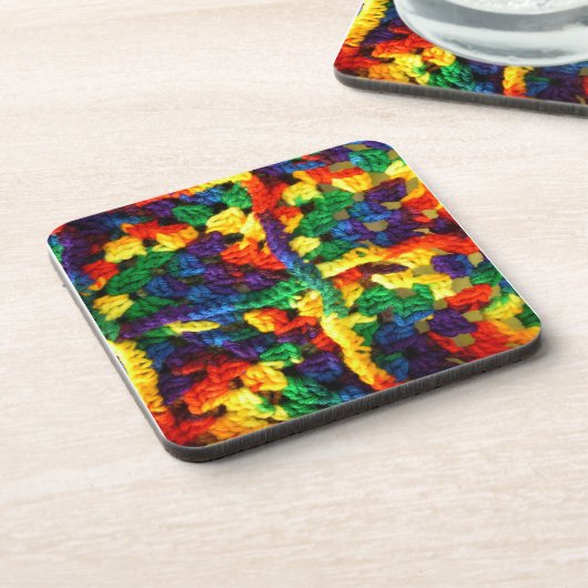 Dessous-de-verre Crochet coloré (Côté gauche)