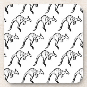 Dessous-de-verre Crochet noir et blanc Kangaroo