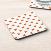 Dessous-de-verre Crochets orange sur blanc (Côté gauche)