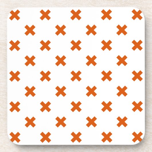 Dessous-de-verre Crochets orange sur blanc (Devant)