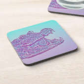 Dessous-de-verre Crocodile bleu et violet Imprimer (Côté gauche)