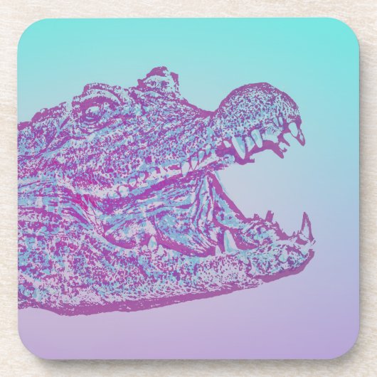 Dessous-de-verre Crocodile bleu et violet Imprimer (Devant)