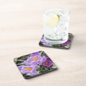 Dessous-de-verre Crocus De Printemps Violet. (Côté Droit)