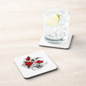 Dessous-de-verre Croissant mécanique avec roses rouges (Côté Droit)