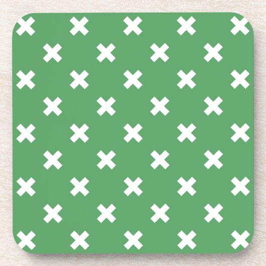 Dessous-de-verre Croix blanche sur le vert (Devant)
