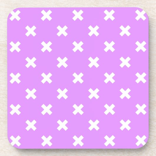 Dessous-de-verre Croix blanches sur lilas (Devant)
