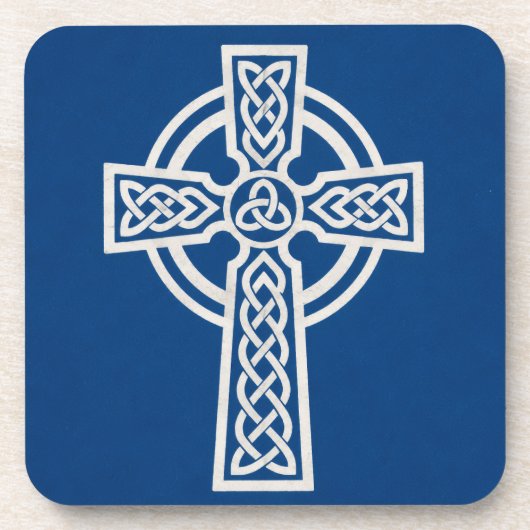 Dessous-de-verre Croix celtique bleue (Devant)