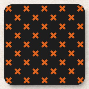 Dessous-de-verre Croix orange sur le noir