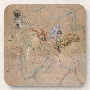 Dessous-de-verre Croquis de Henri De Toulouse-Lautrec pour 'au