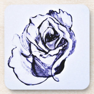 Dessous-de-verre Croquis de main de fleur de rose