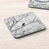 Dessous-de-verre Crow dans un Birch Tree (Côté gauche)