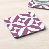 Dessous-de-verre Cube Déco géométrique violet chaud (Côté gauche)