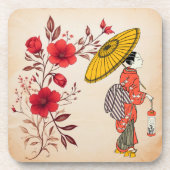 Dessous-de-verre Cuisinière de boisson asiatique pour femmes (Devant)