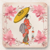 Dessous-de-verre Cuisinière de boisson asiatique pour femmes (Devant)