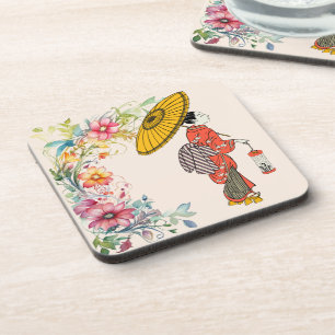 Dessous-de-verre Cuisinière de boisson asiatique pour femmes