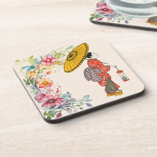 Dessous-de-verre Cuisinière de boisson asiatique pour femmes (Côté gauche)