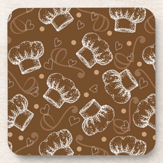 Dessous-de-verre Cuisson du motif avec le casquette de chef (Devant)