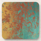 Dessous-de-verre Cuivre Turquoise Bleu Orange Texture Brown (Devant)