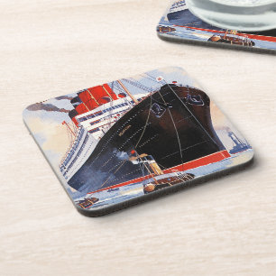 DESSOUS-DE-VERRE CUNARD OCEAN LINER AQUITANIA