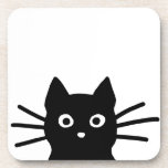 Dessous-de-verre Curieux chat noir avec de longs Whiskers| Cool Kit<br><div class="desc">Curieuse chatte noire qui regarde. Amusant ensemble de barbecues. Le chat finira par assommer votre verre de la table sur le sol, mais protégera d'abord votre surface avec un dessous de verre à dos de liège non dénudé. Ce drôle de jeu de dégustations de barbecues fait un cadeau cool pour...</div>
