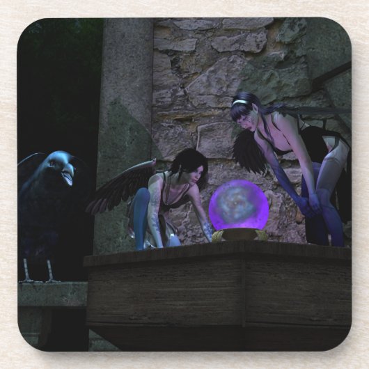 Dessous-de-verre Curieux Crow Féeries (Devant)