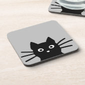 Dessous-de-verre Curieux petit chat noir kitty| L'art animal amusan (Côté gauche)