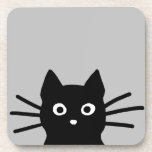 Dessous-de-verre Curieux petit chat noir kitty| L'art animal amusan<br><div class="desc">Curieuse chatte noire qui regarde. Amusant ensemble de barbecues. Le chat finira par assommer votre verre de la table sur le sol, mais protégera d'abord votre surface avec un dessous de verre à dos de liège non dénudé. Ce drôle de jeu de dégustations de barbecues fait un cadeau cool pour...</div>